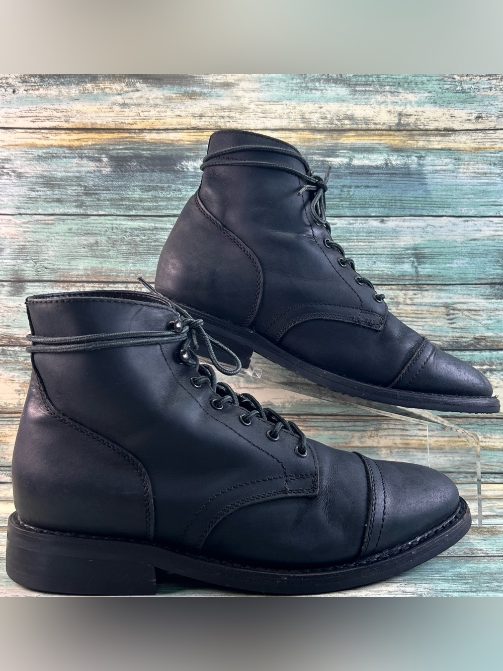 THURSDAY BOOT CO Captain Combat Boot Mens Size 10 Handmade Lace Up Black Leather